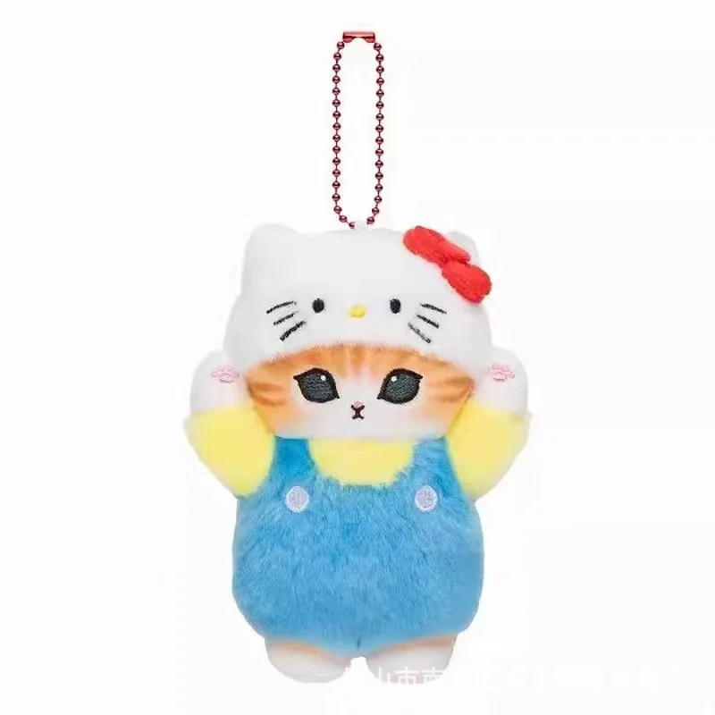 12cm Kawaii Culture Mofusand Keychain Backpack Pendant Cross Dressing Hello Kitty Kuromi Melody Girl Holiday Gifts Toys Birthday