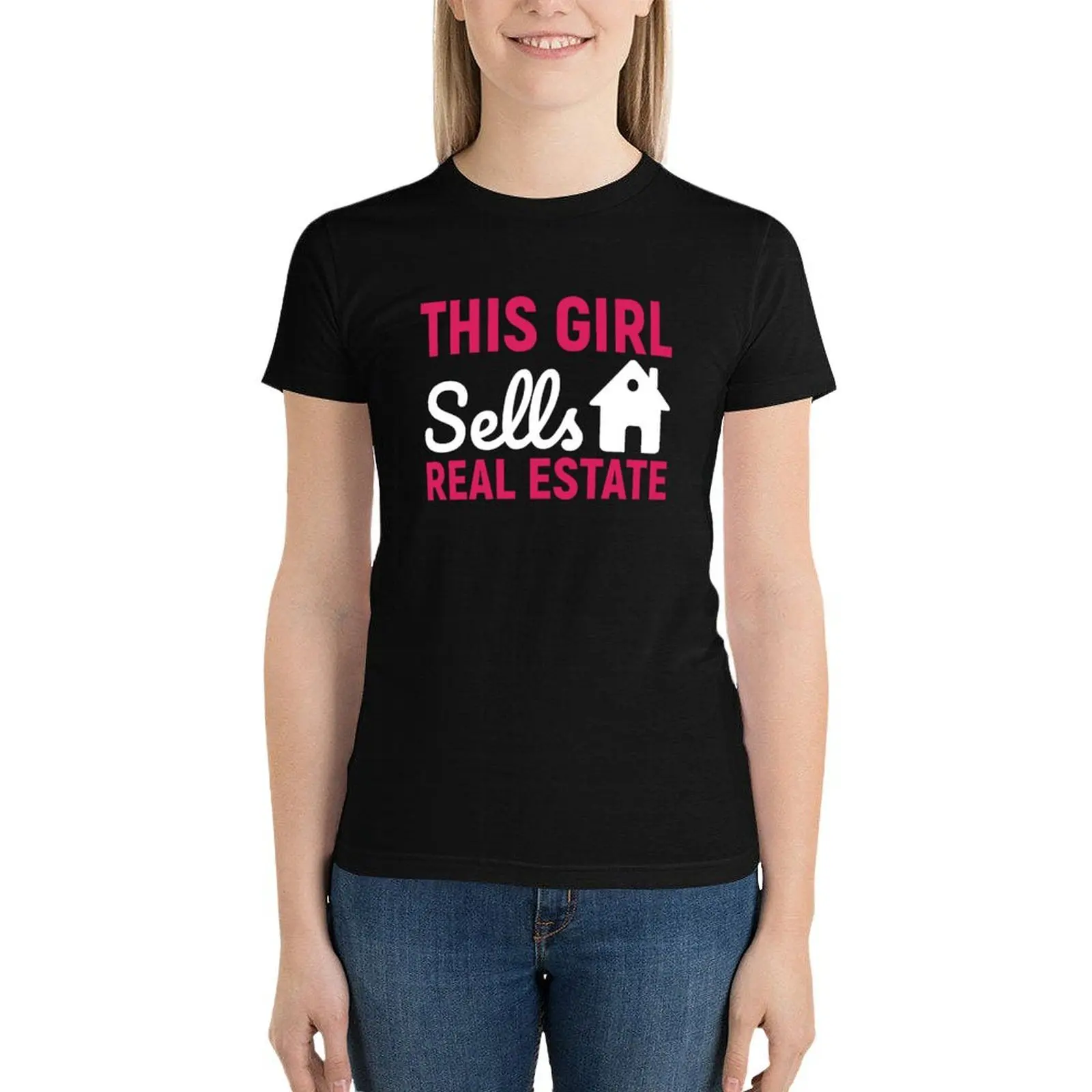 

This Girl Sells Real Estate T-Shirt female shirts graphic tees Women tops