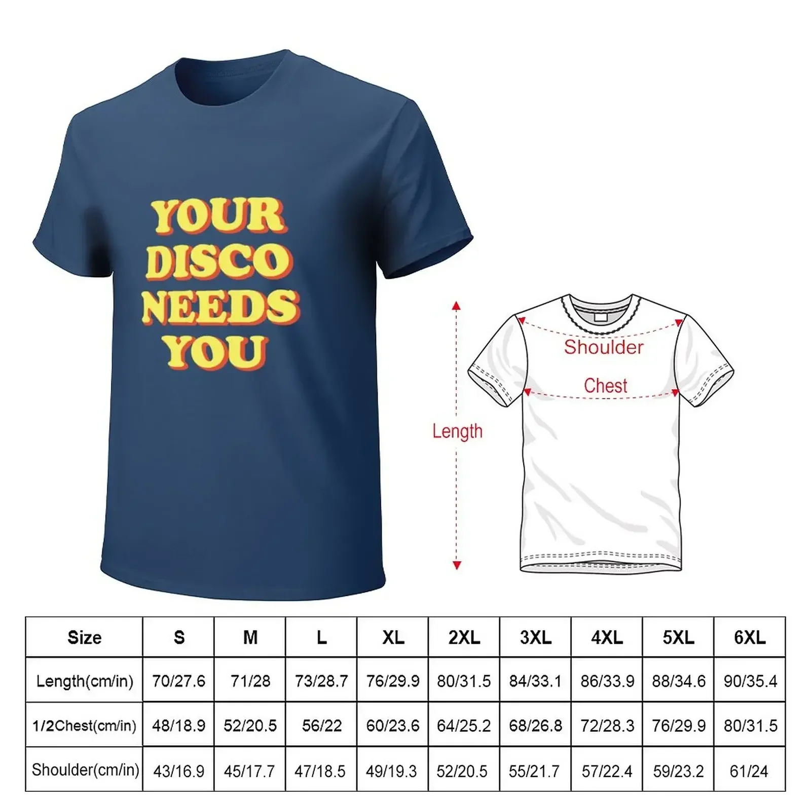 Your Disco Needs You Print T-Shirt quick drying blue archive graphic t shirt vintage blanks men clothing image 2
