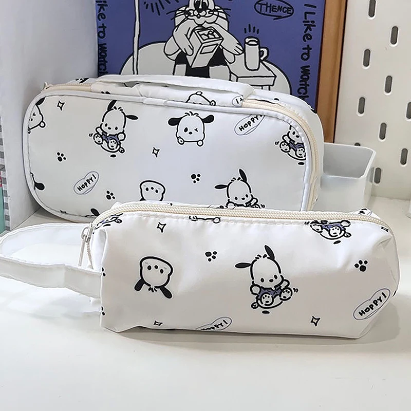 Sanrio Pochacco Etui Cartoon Kawaii Draagbare Grote Capaciteit Pennenzak Acryl Hanger Student Briefpapier Schoolbenodigdheden