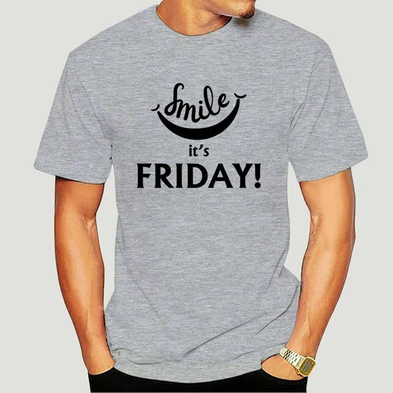 Smile It's Friday Print Men's T-shirt Black Color T Shirt Men Women Causal O-neck Basic Tshirt Male High Quality Classical Tops image 2