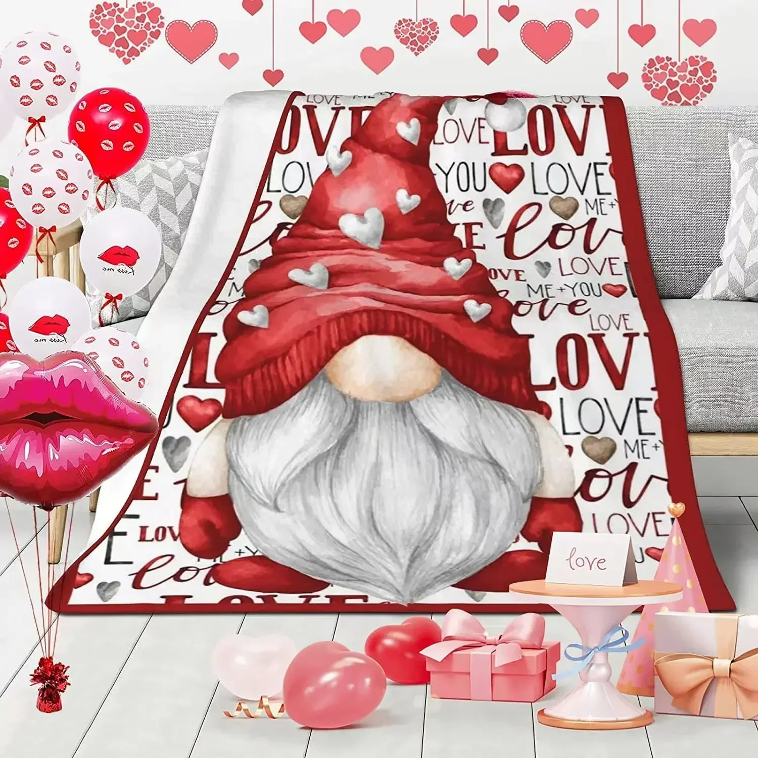 

3D Print Baby Blanket Love Letter Pattern Fashion Graphics Creative Daily Beds Soft Cozy Birthday Gift Trendy Throw Blankets