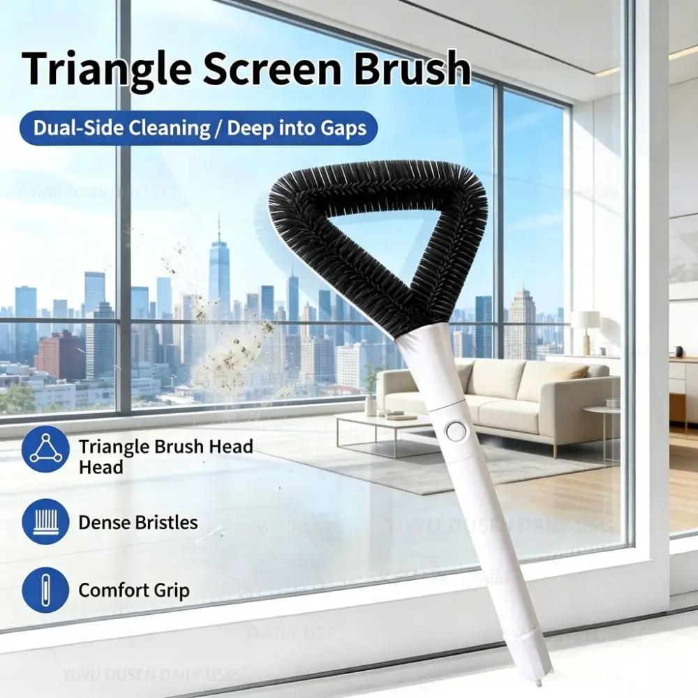 Plastic Window Screen Brush Nylon Bristles Dense Bristles Triangular Cleaning Brush Dust Remover Wet and Dry Use