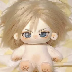 Game Cute Cloud Strife Handsome Boy Cosplay Plush Doll Nude Body 20cm Dress Up Clothes Outfit Stuffed Toy Plushie Gift
