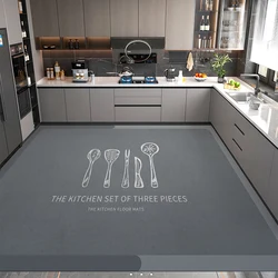 Modern Minimalist Balcony Washable Carpet Large Area Non-slip Floor Mat Anti-oil Anti-fouling Kitchen Rugs Home Pvc Leather Rug