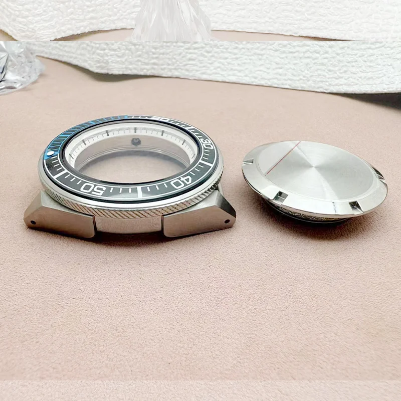 Cassa per orologio da 43,8 mm lunetta in ceramica vetro zaffiro per NH35 NH36 4R 7S orologio con movimento cassa samurai modificata Diving10ATM quadrante da 28,5 mm