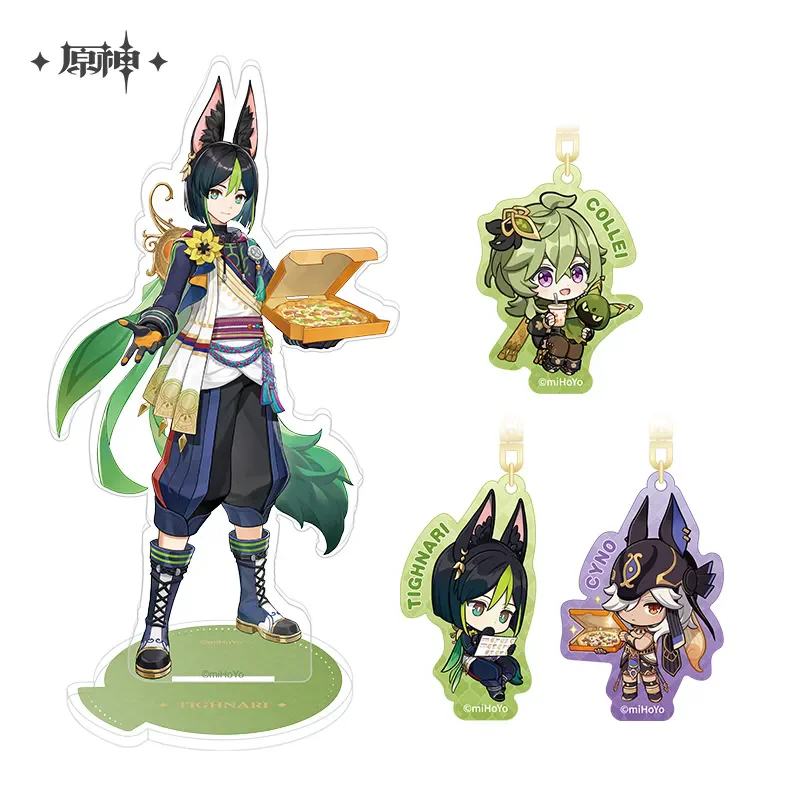 

[Genuine] Genshin Impact MiHoYo Official Tighnari Cyno Kawaii Cosplay Acrylic Desktop Stand Figure Pendant Keychain Anime Gifts