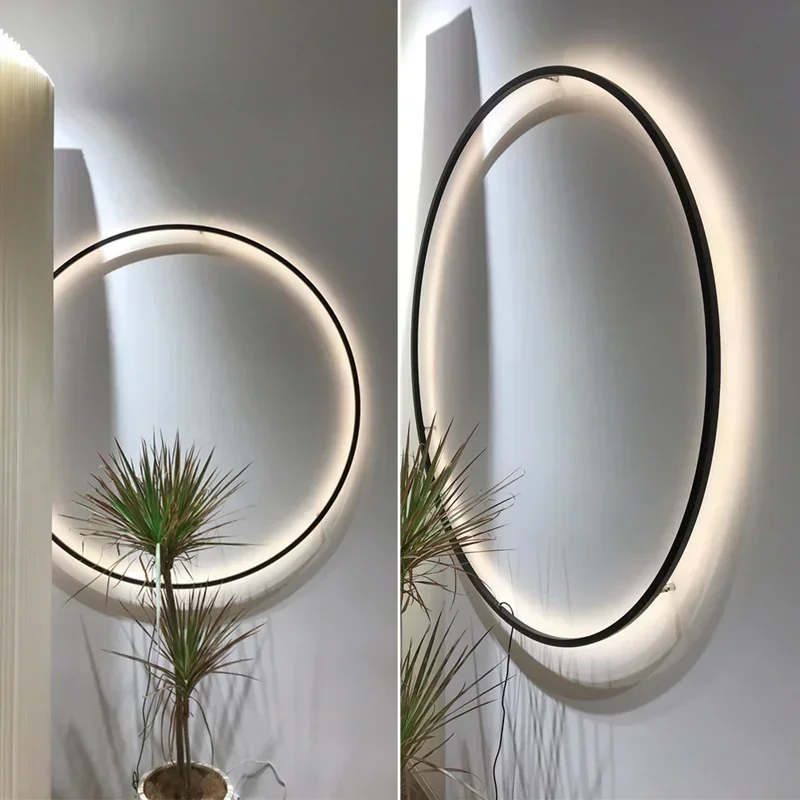 Applique Murale LED avec Anneau Rond, Luminaire Décoratif d'Nik, Design Nordique Moderne, USB, Idéal pour Chambre à Coucher, Salon et Maison