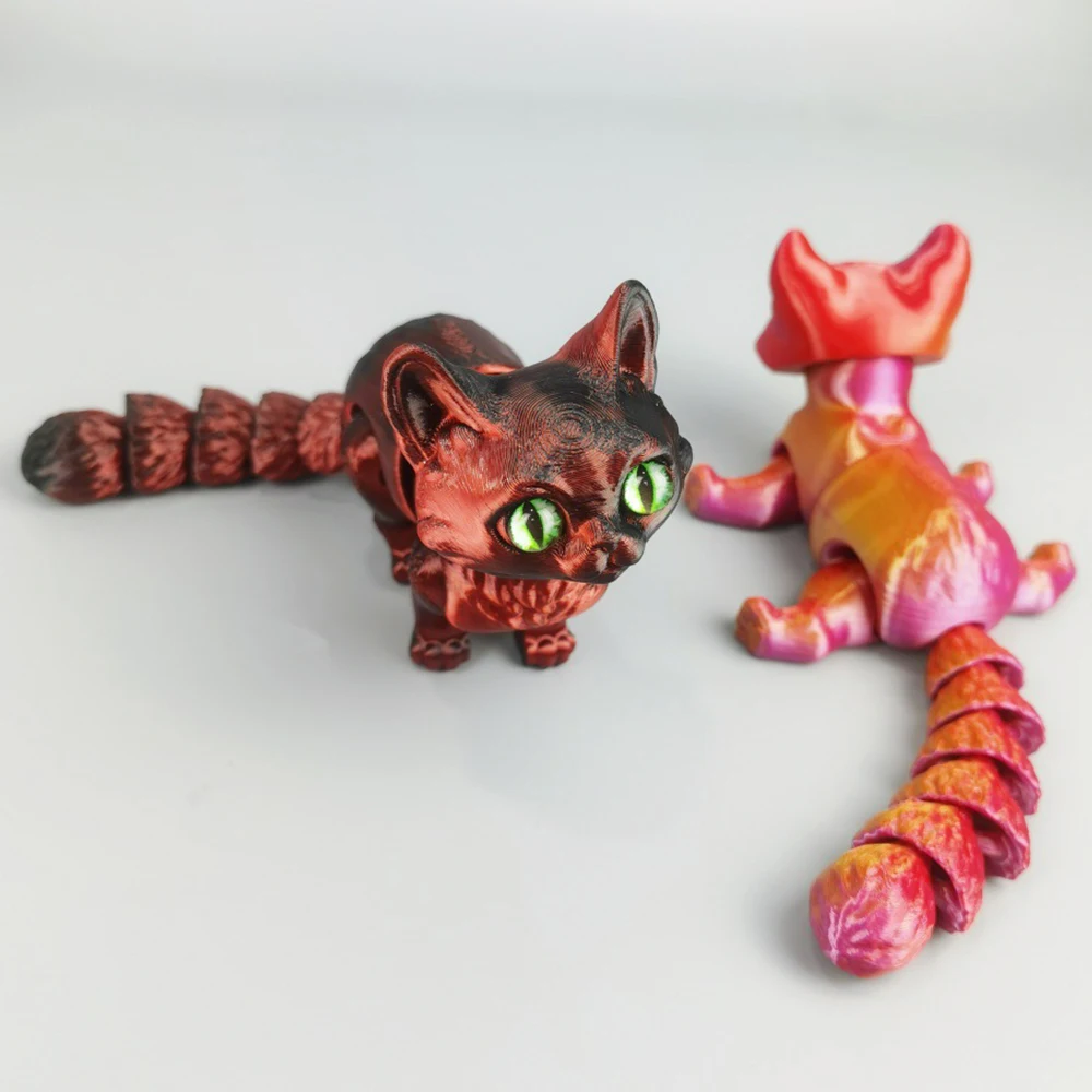 Juguetes impresos en 3D para niños, modelo de gato, figuras móviles de Múltiples articulaciones, adorno de animales, creatividad decorativa, escritorio, regalos novedosos, juguete de bolsillo