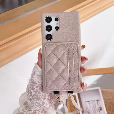 Leather Crossbody With Card Holder Phone Case for Samsung Galaxy S24 S22 Ultra Plus S23 FE A15 A25 A35 A55 A24 A34 A54 A14 Cover