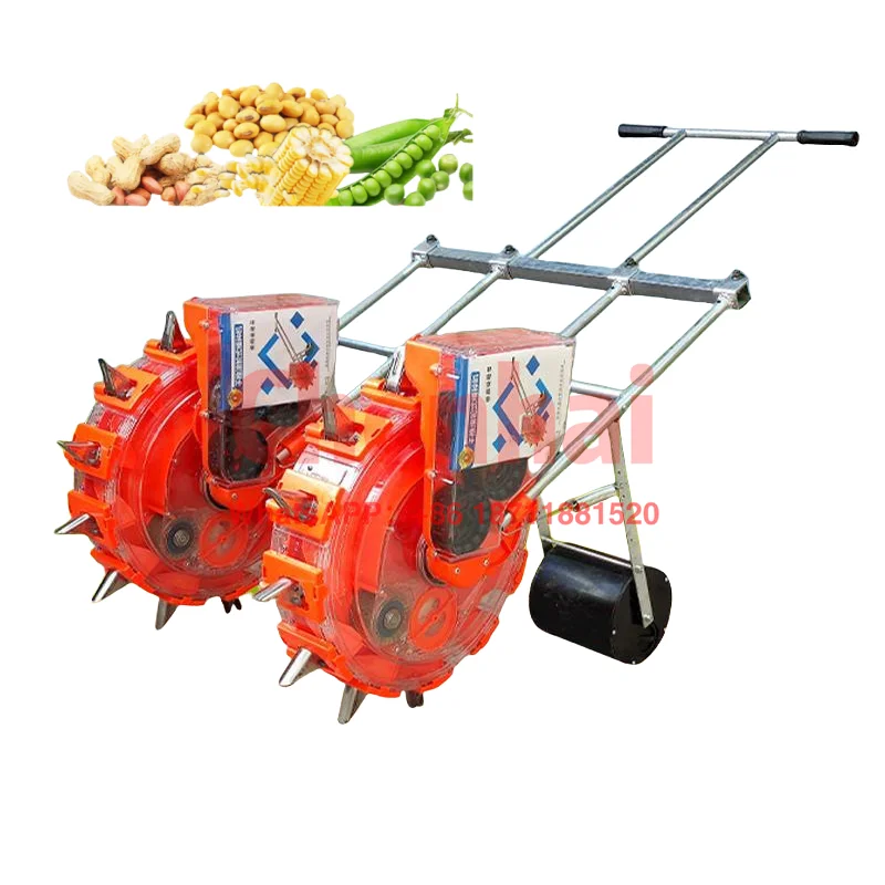

Hand-Pushed Two-Row Corn Soybean Peanut Seed Seeder Adjustable Seeder Agricultural Machinery Tools Maize Seeder Farmer