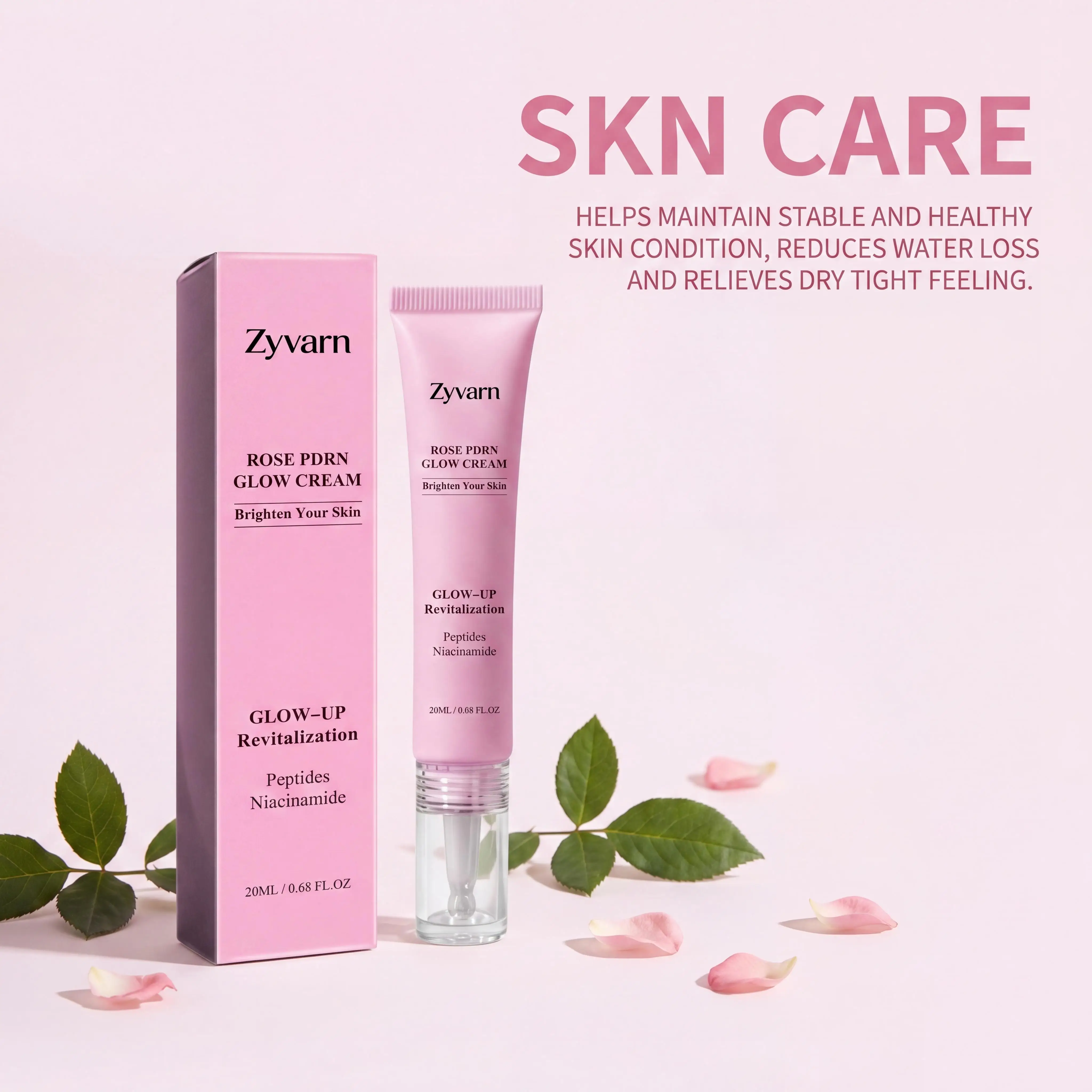 

Pure Rose PDRN Glow Boost Cream Rejuvenating Long-lasting Hydration for Natural Radiant Skin Nicotinamide & Peptide Facial Cream