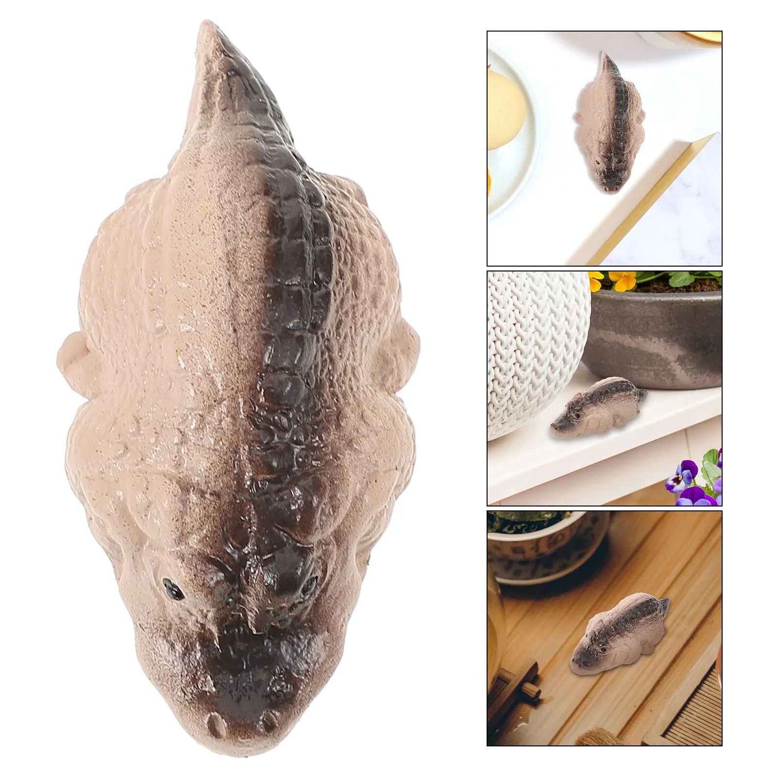 

Crocodile Tea Pet Resin Mini Small Statue Charming Animal Decor for Home Office Tea Pet Mini Statue Figurine Animal Decor