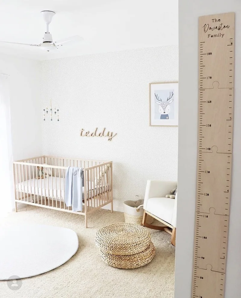 Nordic Wooden Kids Height Growth Chart Ruler Baby Children Height Gauge Children Room Wall Decoration Meter Measurement Stickers