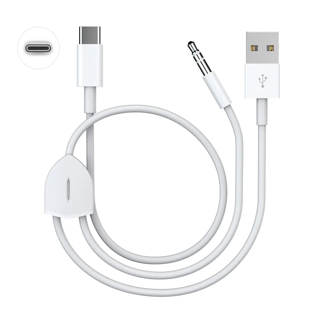 كابل USB C إلى 3.5 ملم Audio Aux Jack مع سلك شحن متوافق مع iPhone 15Pro 15 وSamsung Galaxy S20/S20 والهواتف الأخرى