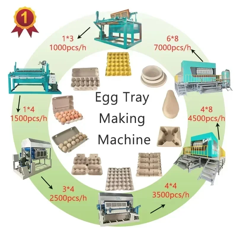 Fully Automatic Egg Tray Machine Egg Dish Carton Production Line Equipment Egg Tray Making Machine Hot Sale France