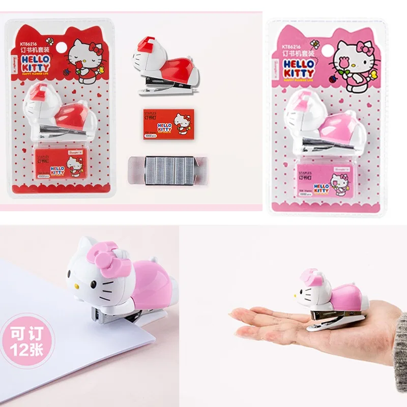 

Детский мини-степлер в комплекте, аниме портативная цветная бумажная переплетная машина, модные канцелярские принадлежности, школьные и офисные принадлежности, подарки