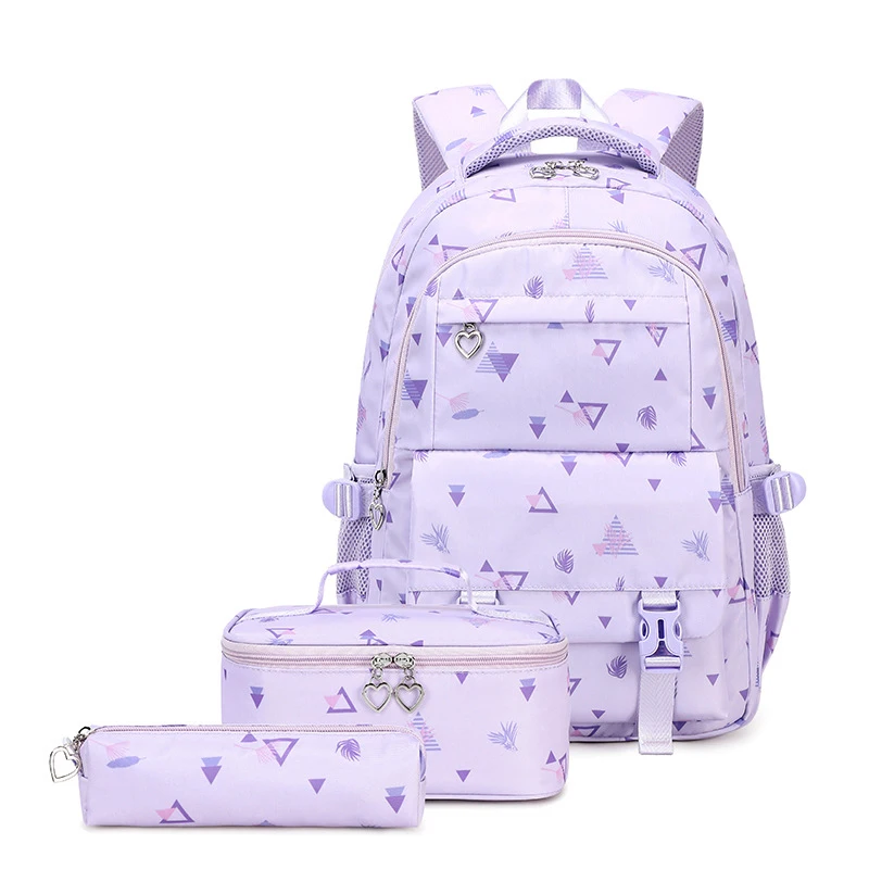 3 Pcs/Set School Bag for Girls Children Backpack Schoolbag Teenage School Child With Lunch box Pencil Case Kids Book Bag