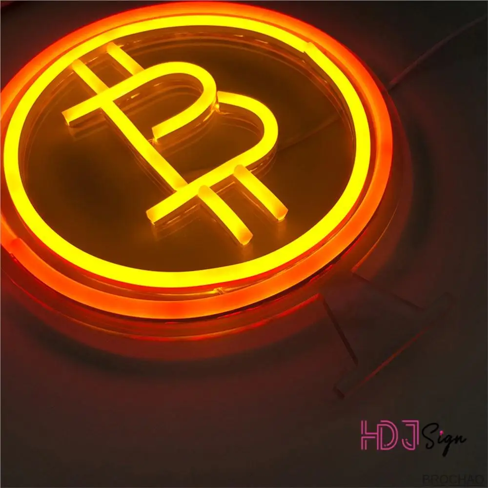 Custom Neon Sign Bitcoin Neon Led Night Lights Wall Lamps for Bedroom Home Bar Cafe Store Game Room Decor Garden Gift