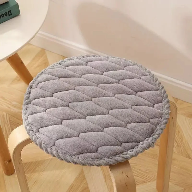 Cojín de asiento de terciopelo redondo 30-50cm tapete de asiento de taburete de color sólido Almohadillas de silla suaves y gruesas Cojín de cojín de taburete de jardín de infantes portátil al aire libre
