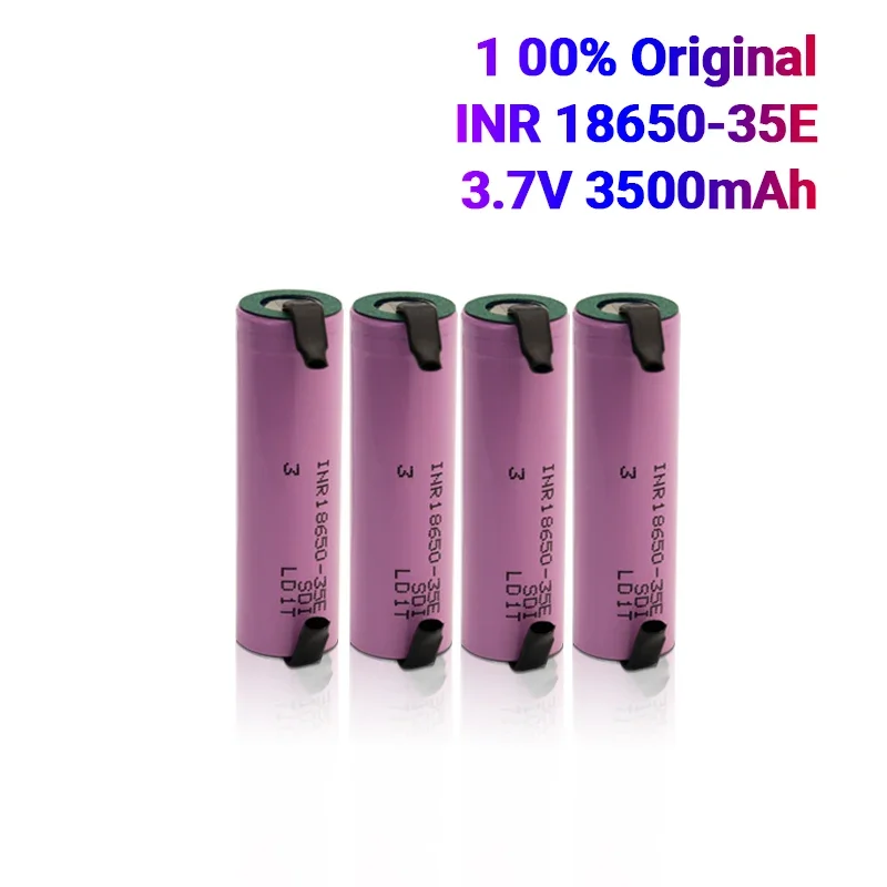 100% original 18650 battery 3500mAh 18650NCR 35E 3.7V Li-ion battery + DIY nickel battery Rechargeable 18650