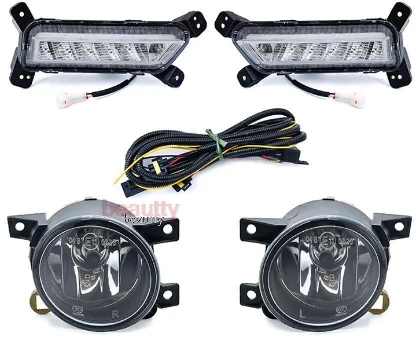 left+right Install front fog lights, daytime running lights, with wiring harness for great wall wingle 5 wingle 6