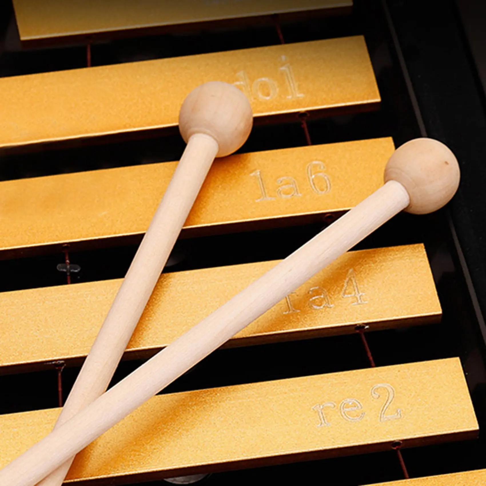 عصي قرع خشبية لقرع رنين الطاقة ، Xylophone ، كتلة خشبية ، Glockenspiel والأجراس ، 2 أزواج