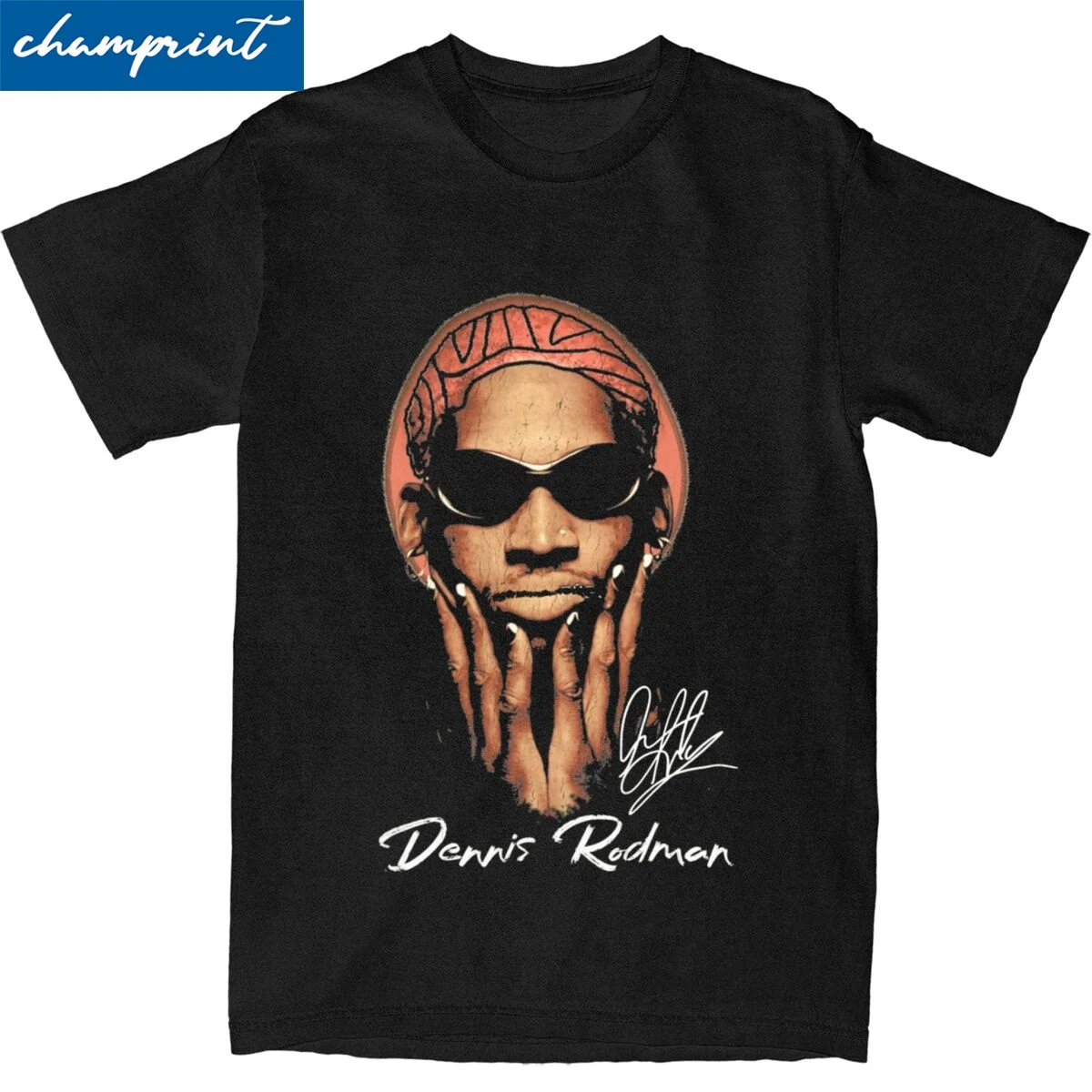 Dennis Rodman 90s Vintage Style Tshirts Men's Cotton Tops Casual O-neck Short Sleeve