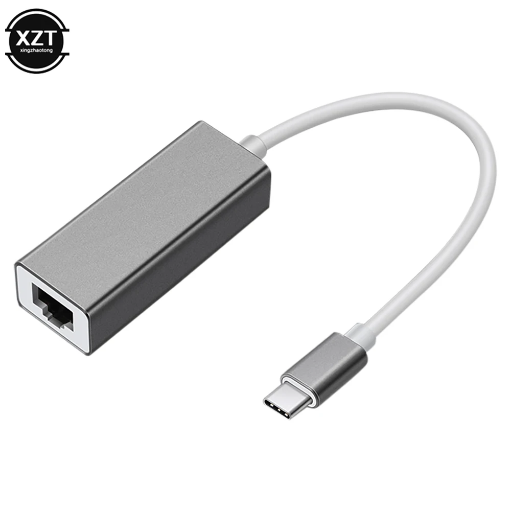 Type C to RJ45 Hub 10/100/100M Ethernet Adapter Network Cable USB 3.0 Aluminum Drive Free Single Network Card for Macbook Phones