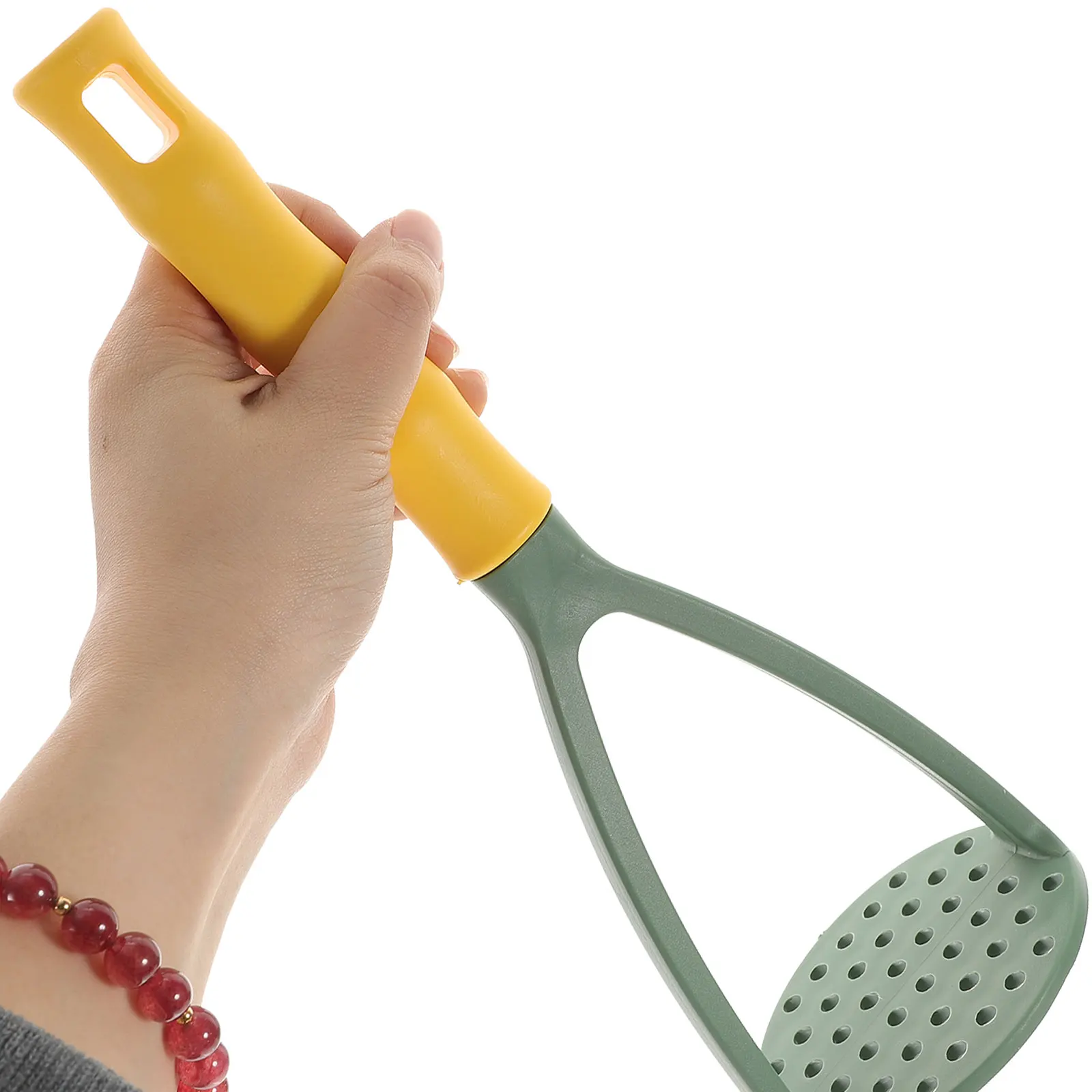 

Potato Masher Nylon Vegetable Ricer Garlic Smasher Metal Food Mash Pumpkin Crusher Kitchen Tool Veggie Gadget Easy Clean