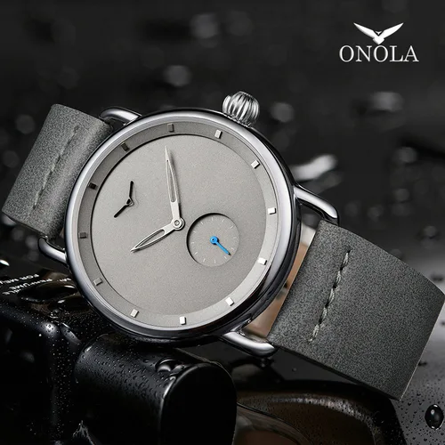 Imagen 1 del producto Reloj informal para hombre, marca ONOLA, reloj de pulsera de cuarzo, reloj simple de cuero resistente al agua para hombre, relojes de lujo