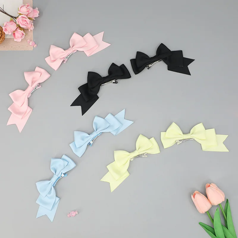 ちょう結びヘアピンかわいいロリータ帽子コスプレコミックコンベンションアクセサリースウィートガール JK 素敵なヘアクリップ弓リボン頭飾り