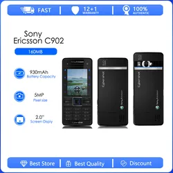 Sony Ericsson C902 Refurbished-Original C902 Unlocked Phone 5MP Camera Mobile Phone  FM radio GPS Email MP3 Music