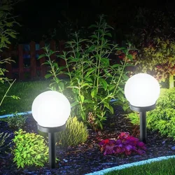 Luces solares de estilo moderno para jardín, lámpara de bombilla Circular impermeable para exteriores, Camping, paisaje urbano, decorativa, ahorro de energía