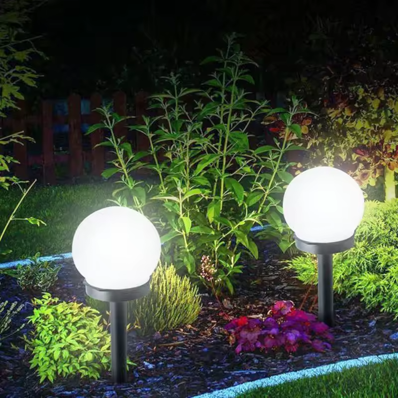  Modern Style Garden Solar Lawn Lights Outdoor Camping Landscape Urban Decorative LED Waterproof Circular Bulb Lamp Energy-saving 