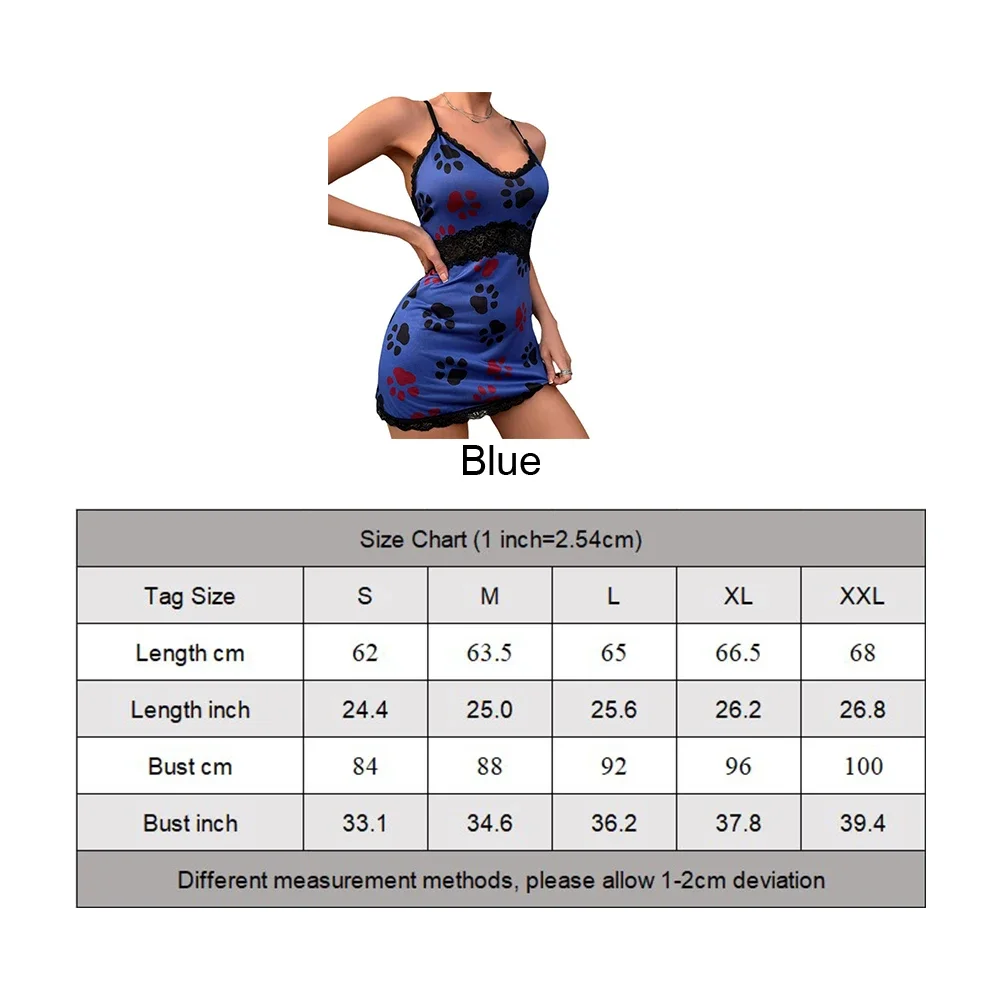 女性のフレンチサスペンダーレースネグリジェ、セクシーなスリムショートスカート、プリントホームウェア