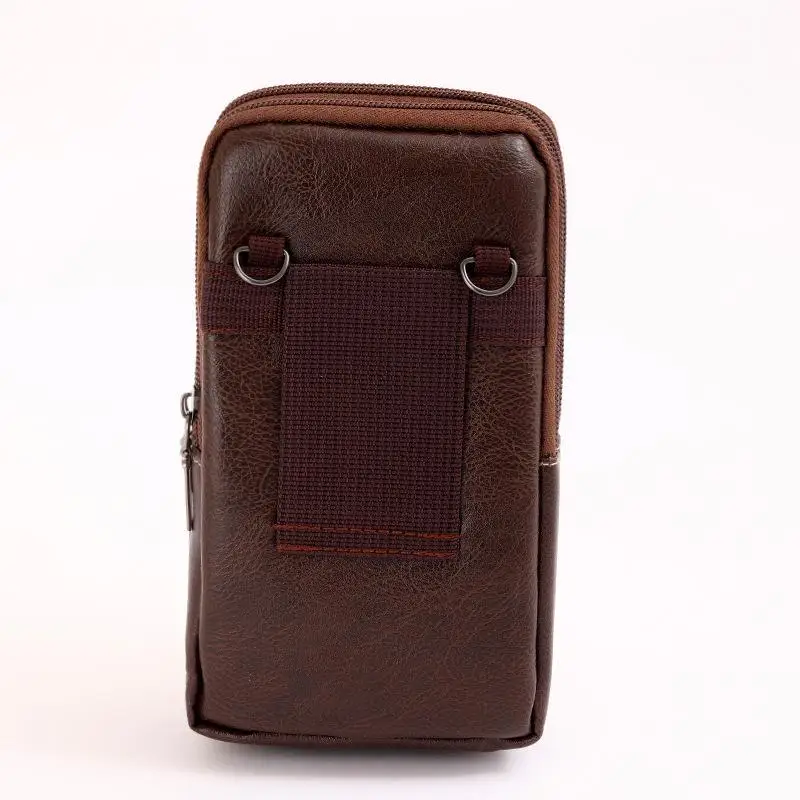 PU-Leder-Umhängetasche, vielseitiger Stil, schlichtes Design, Gürteltasche, mehrere Fächer, Lederetui, Messenger-Tasche, für den Außenbereich und die Arbeit. – Detail 17