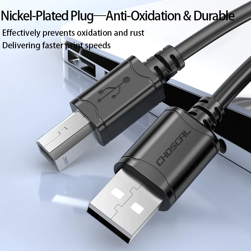 CHOSEAL USB Printer Cable USB Type B Male to A Male USB 2.0 Cable for Canon Epson HP ZJiang Label Printer USB 2.0 Printer Cable