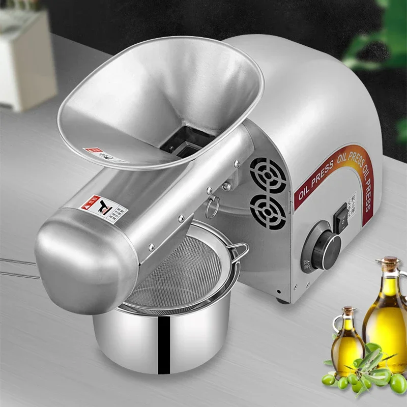 Volautomatische huishoudelijke oliepers 1250W roestvrij staal tot 95% uitgang Kleine oliepers Commerciële oliepers