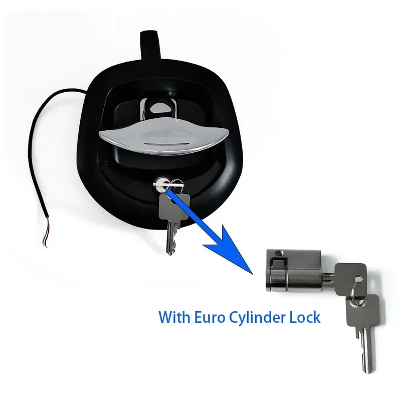 New Style Euro Cylinder Electrical Whale Tail With Keys Truck Canopy Compression Locks Rv Camper Paddle Latch