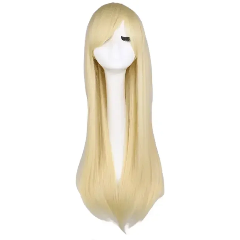 80 سنتيمتر طويل مستقيم شعر مستعار تأثيري المرأة أنيمي زي حفلة أسود أحمر أومبير مقاومة للحرارة الاصطناعية خصلات الشعر المستعار