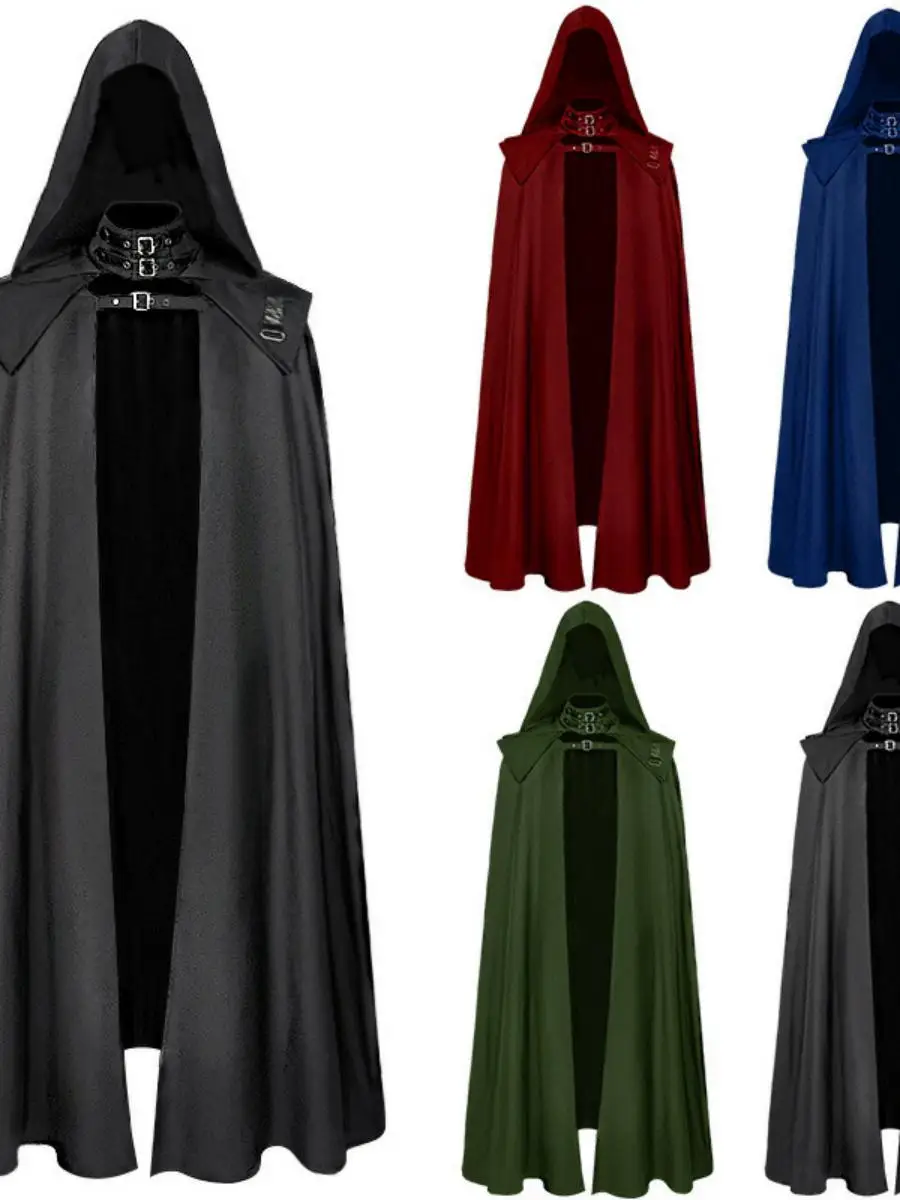 

Готическое пальто с капюшоном, длинный плащ Century Sle, Хэллоуин, тема дьявола, женская мода, весенний сезон, полиэстер, материал