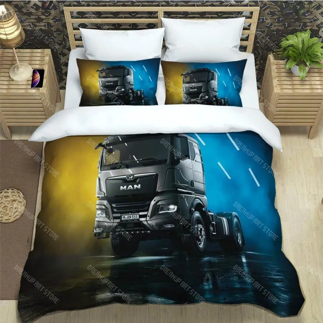 Man truck Retro Bedding Sets 3D printed Man truck duvet cover Pillowcase For adults children Single Double Queen Size