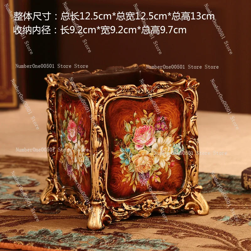 

Creative European Style Vintage Storage Box Desk Pen Holder Organizer Living Room Coffee Table Decorative Ornament