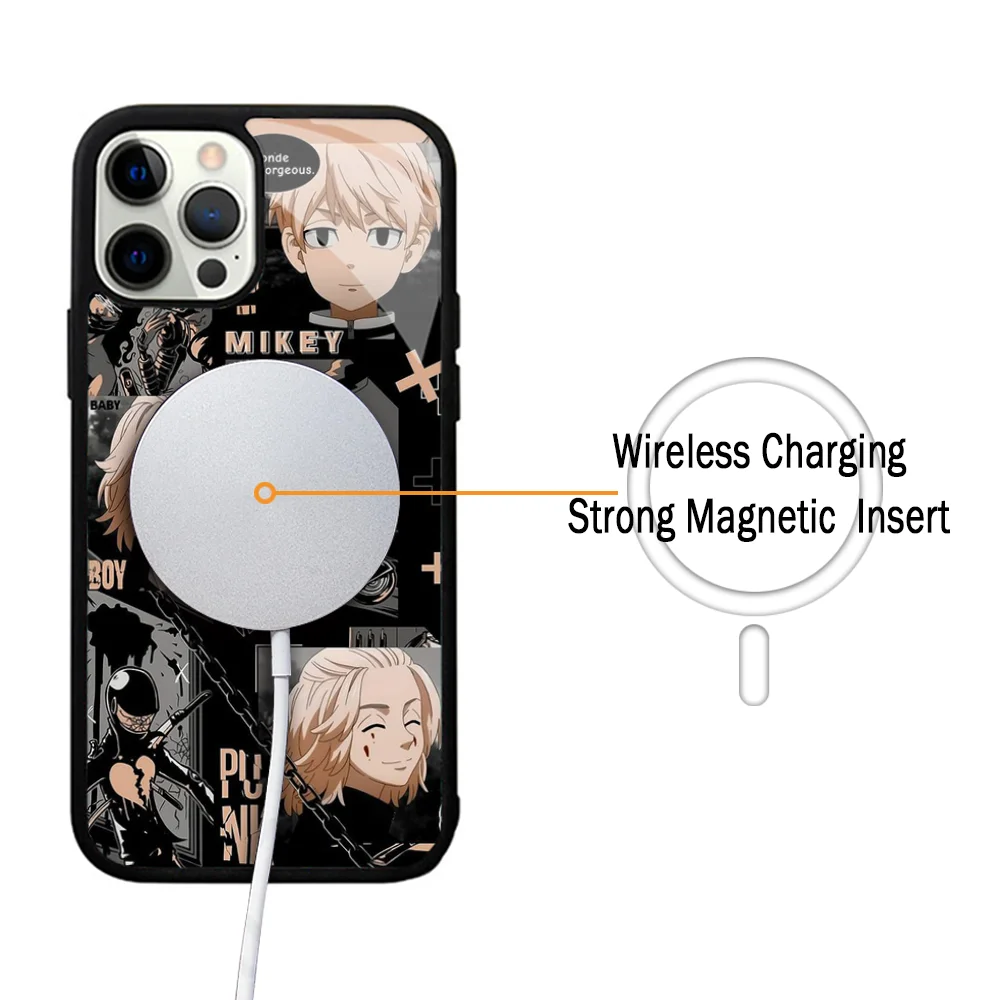 Tokyo Revengers Phone Case For IPhone 11 12 13 14 15 Plus Pro Max Mirror Acrylic Cover For Magsafe Wireless Charging