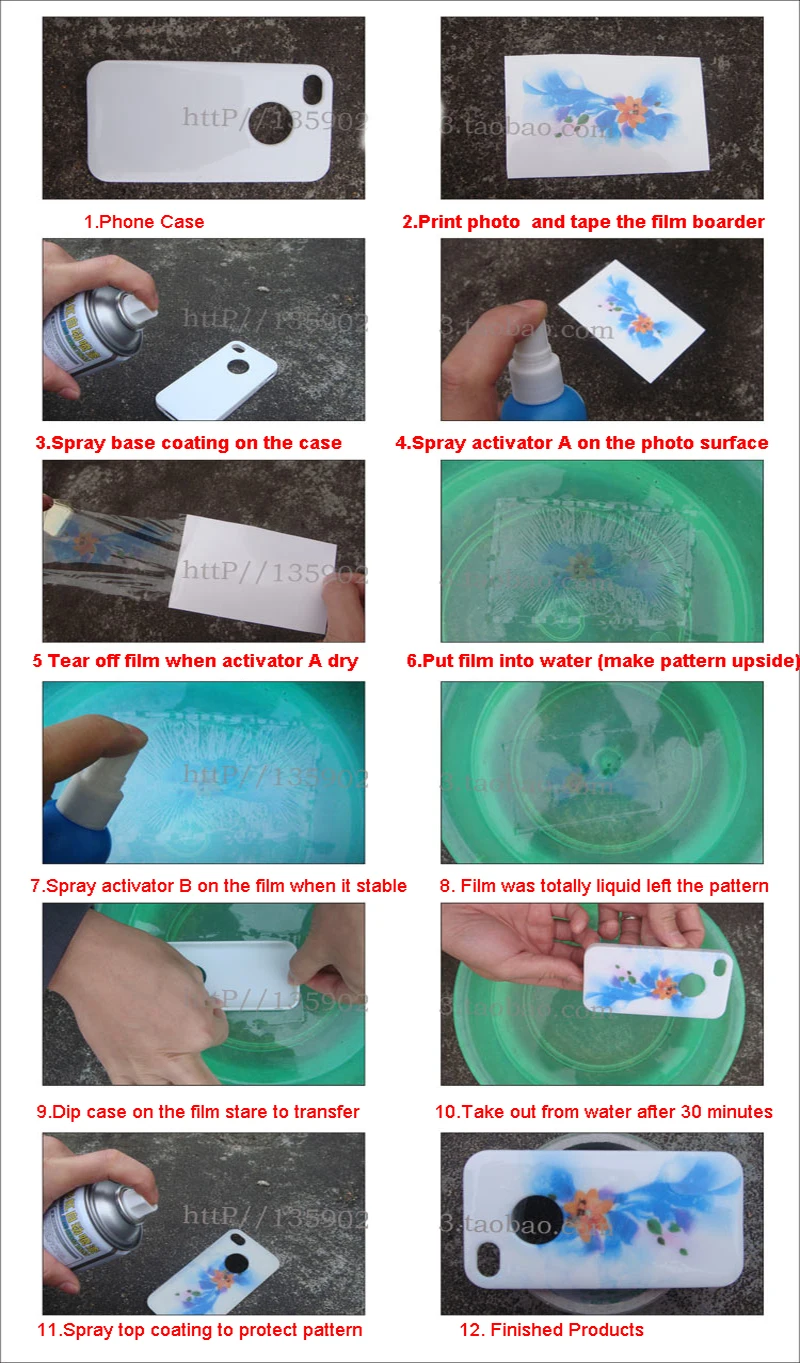 Vilaxh Activator A+B 100ML 활성제 100ml 수문 필름 물 전사 인쇄 물 전사 활성제