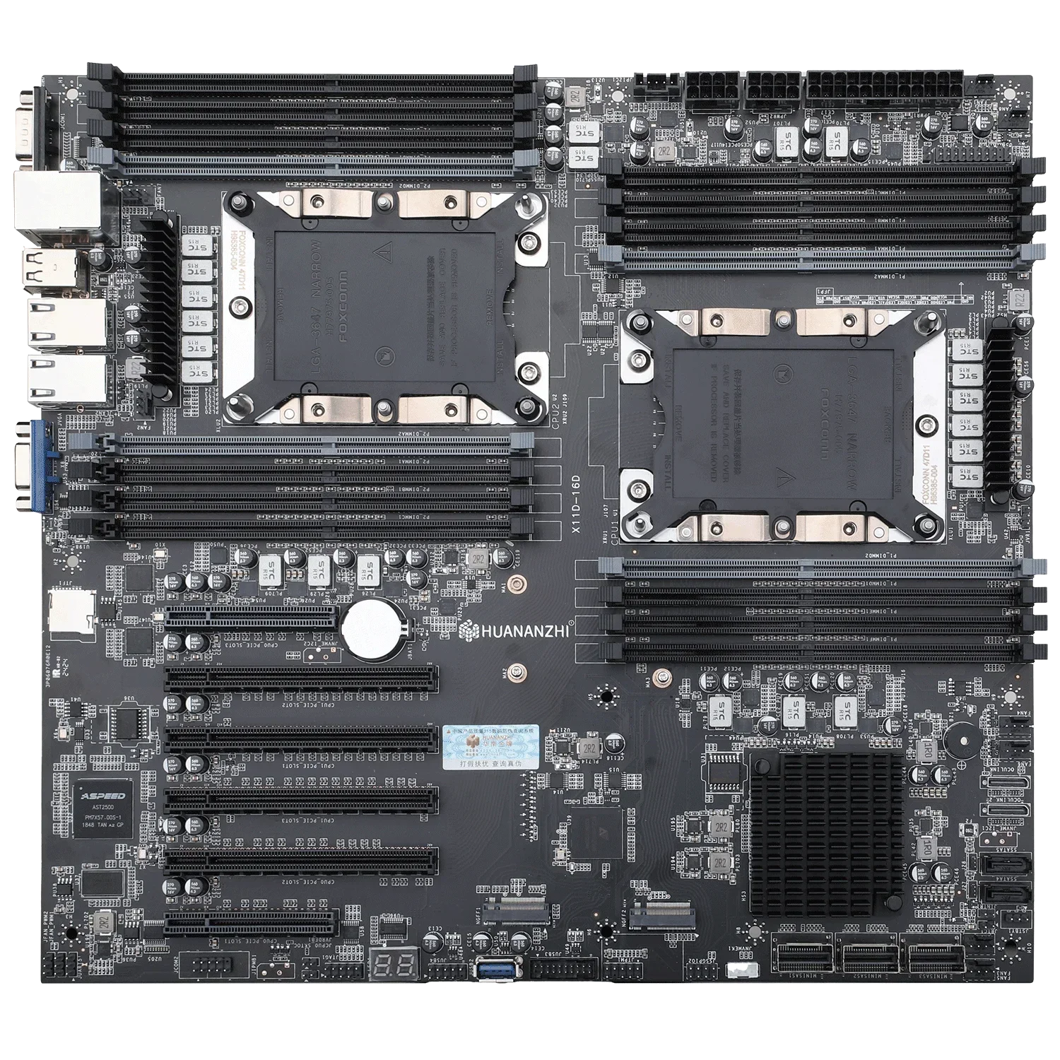 HUANANZHI X11D 16D LGA 3647 XEON X11D Motherboard support Intel XEON 1st and 2nd Gen Dual CPU Supports up to 2TB DDR4 RECC