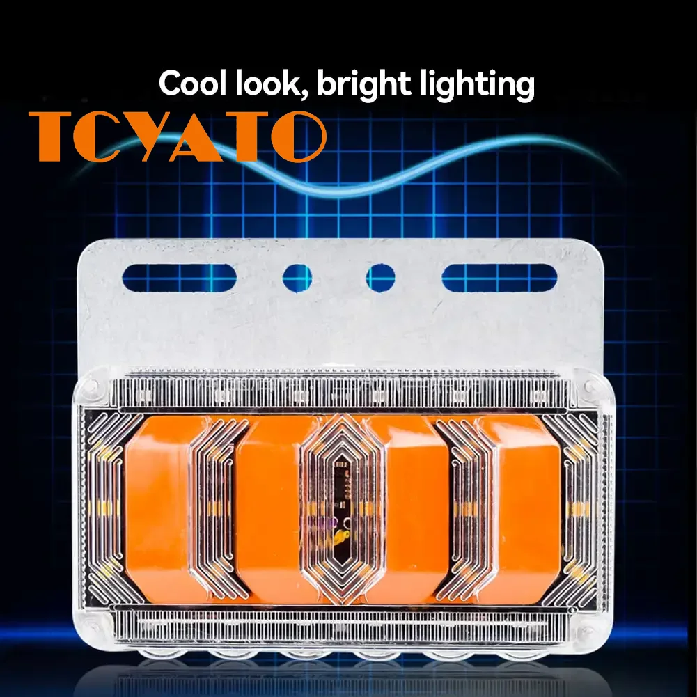 TCYATO 24VBright Truck LED Waterproof Side Marker Indicator Lamp Clearance Light Flowing Lamp Design Quickly Installation Lights
