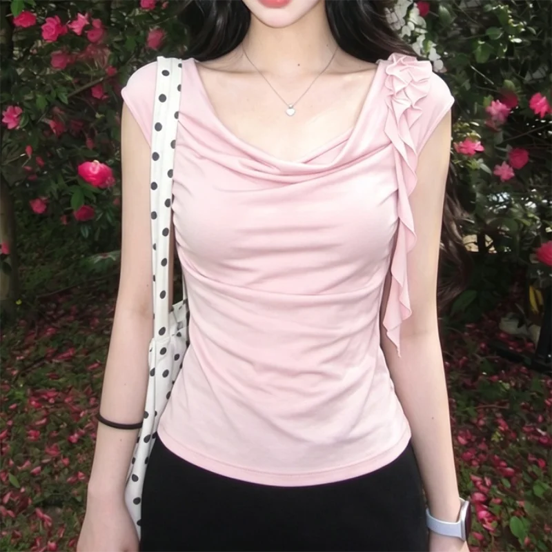 Men'S Fashion Pink Shirt - Kaos Wanita Lengan Pendek Musim Panas