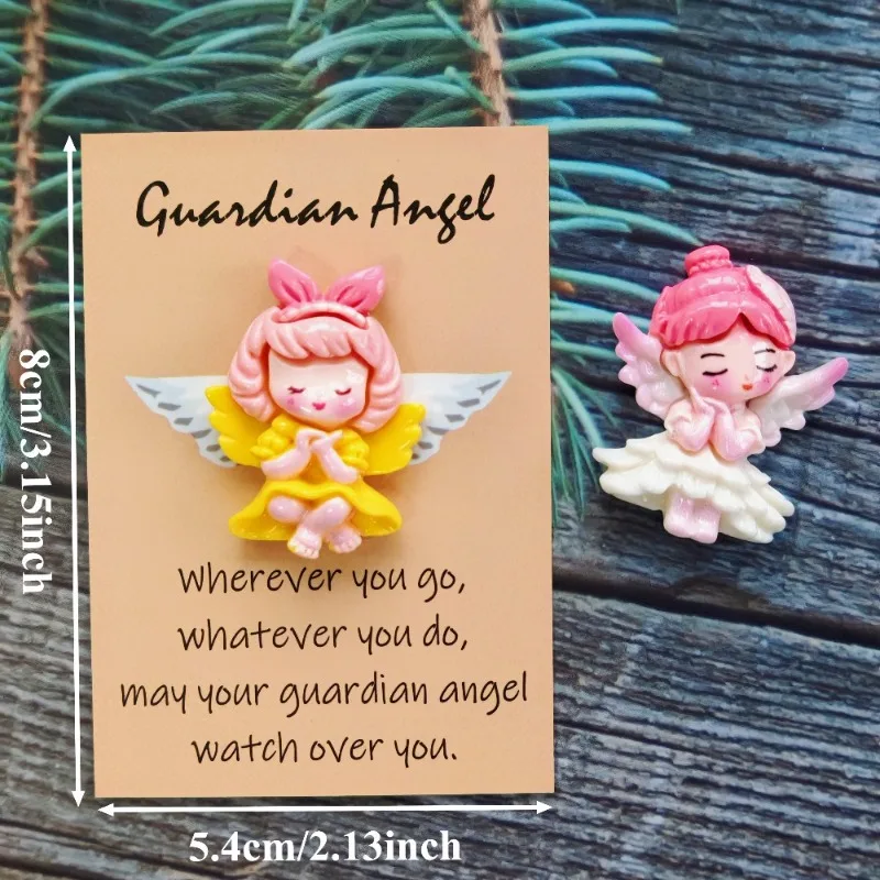12-Piece Cute Mini Angel Themed Fashion Jewelry Set with Motivational Angel Greeting Cards Ideal Warm Encouragement Gift for Bes